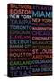 Major League Baseball Cities Colorful-null-Stretched Canvas