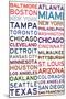 Major League Baseball Cities on White-null-Mounted Poster