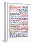 Major League Baseball Cities on White-null-Framed Art Print