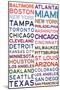 Major League Baseball Cities on White-null-Mounted Art Print