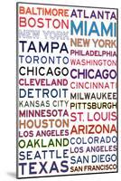 Major League Baseball Cities on White-null-Mounted Poster