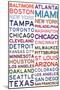 Major League Baseball Cities on White-null-Mounted Poster