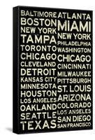 Major League Baseball Cities Vintage Style-null-Framed Stretched Canvas