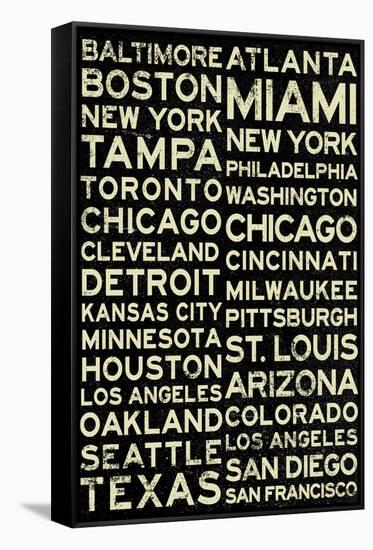 Major League Baseball Cities Vintage Style-null-Framed Stretched Canvas