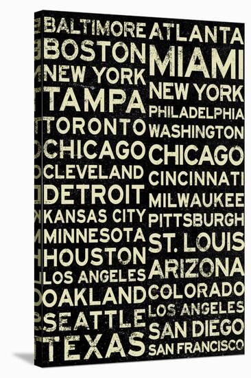 Major League Baseball Cities Vintage Style-null-Stretched Canvas