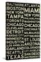 Major League Baseball Cities Vintage Style-null-Stretched Canvas