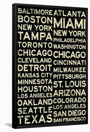 Major League Baseball Cities Vintage Style-null-Framed Poster