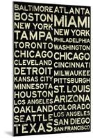 Major League Baseball Cities Vintage Style-null-Mounted Poster