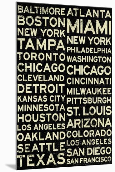 Major League Baseball Cities Vintage Style-null-Mounted Poster
