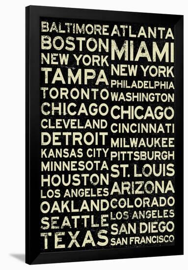 Major League Baseball Cities Vintage Style-null-Framed Poster