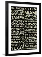 Major League Baseball Cities Vintage Style-null-Framed Art Print