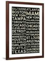 Major League Baseball Cities Vintage Style-null-Framed Art Print