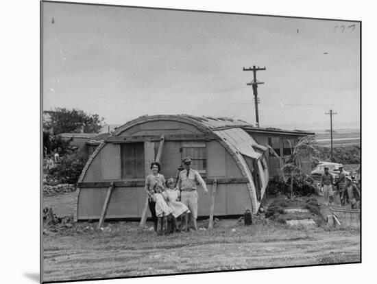 Major Sidney Shelley and His Family Living in a "Typhoonized" Quonset Hut-Carl Mydans-Mounted Photographic Print