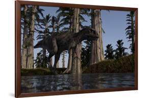 Majungasaurus Hunting for Food in a Prehistoric Environment-null-Framed Art Print