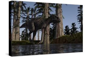 Majungasaurus Hunting for Food in a Prehistoric Environment-null-Stretched Canvas