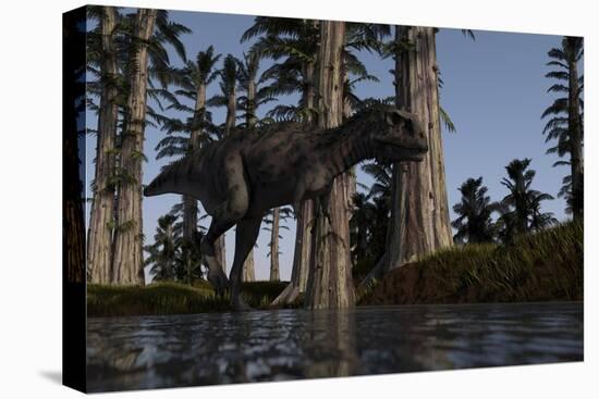 Majungasaurus Hunting for Food in a Prehistoric Environment-null-Stretched Canvas