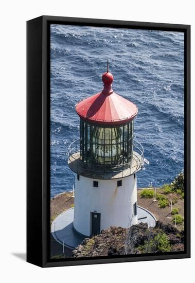 Makapu'U Point Lighthouse, Oahu, Hawaii, United States of America, Pacific-Michael DeFreitas-Framed Stretched Canvas