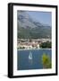 Makarska Harbour with Yacht and Mountains Behind, Dalmatian Coast, Croatia, Europe-John Miller-Framed Photographic Print