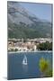 Makarska Harbour with Yacht and Mountains Behind, Dalmatian Coast, Croatia, Europe-John Miller-Mounted Photographic Print