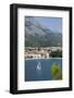 Makarska Harbour with Yacht and Mountains Behind, Dalmatian Coast, Croatia, Europe-John Miller-Framed Photographic Print