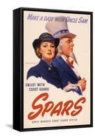 Make a Date with Uncle Sam. Enlist with Coast Guard Spars, US Coast Guard Women's Reserve Poster-null-Framed Stretched Canvas