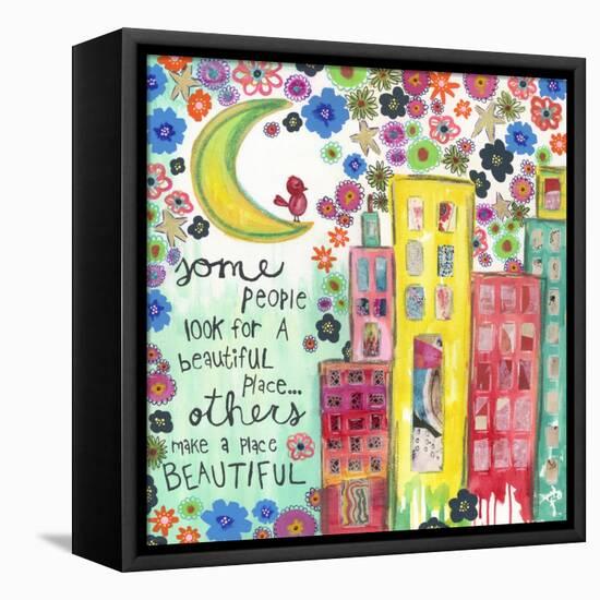 Make a Place Beautiful-Jennifer McCully-Framed Stretched Canvas