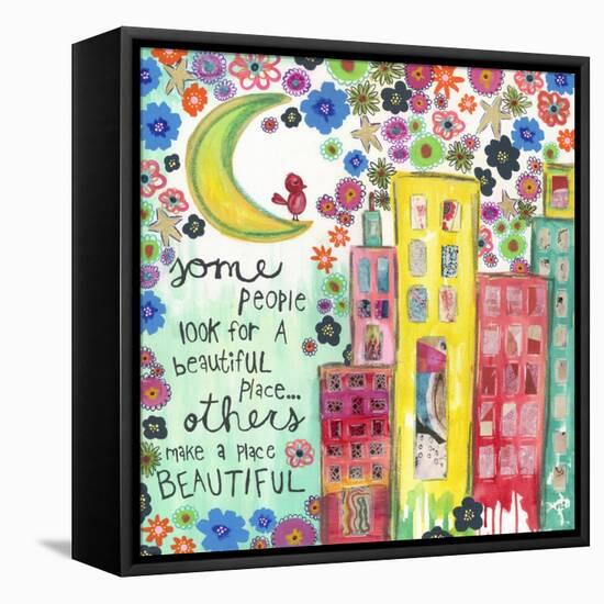 Make a Place Beautiful-Jennifer McCully-Framed Stretched Canvas