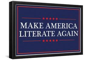 Make America Literate Again (Blue)-null-Framed Poster