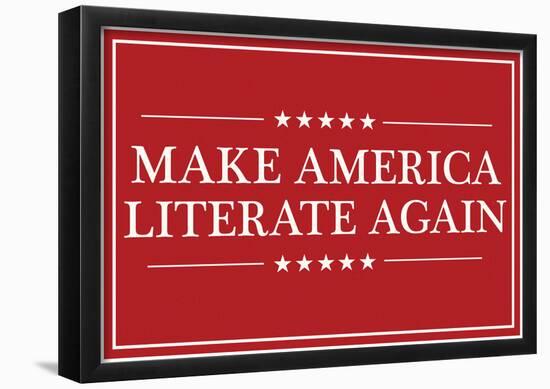 Make America Literate Again (Red)-null-Framed Poster