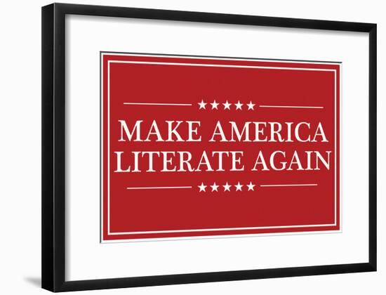 Make America Literate Again (Red)-null-Framed Poster