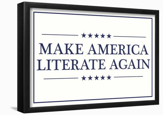 Make America Literate Again (White)-null-Framed Poster