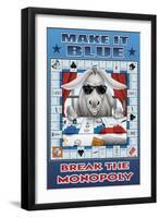 Make It Blue, Break the Monopoly-Richard Kelly-Framed Art Print