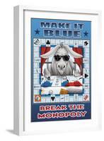 Make It Blue, Break the Monopoly-Richard Kelly-Framed Art Print