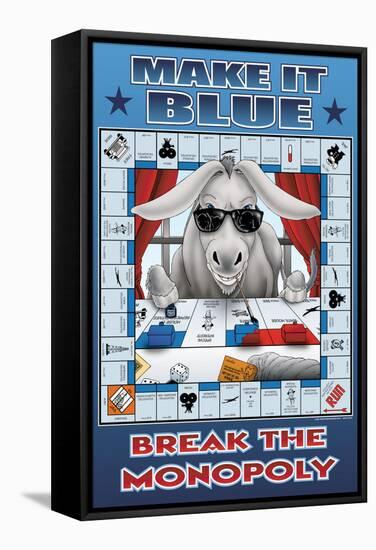Make It Blue, Break the Monopoly-Richard Kelly-Framed Stretched Canvas