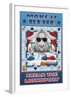 Make It Blue, Break the Monopoly-Richard Kelly-Framed Art Print