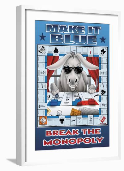 Make It Blue, Break the Monopoly-Richard Kelly-Framed Art Print