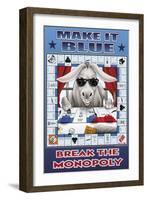 Make It Blue, Break the Monopoly-Richard Kelly-Framed Art Print