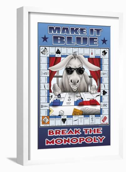 Make It Blue, Break the Monopoly-Richard Kelly-Framed Art Print