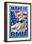 Make It Blue the Mascot-Richard Kelly-Framed Art Print