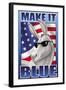 Make It Blue the Mascot-Richard Kelly-Framed Art Print