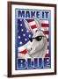 Make It Blue the Mascot-Richard Kelly-Framed Art Print