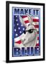 Make It Blue the Mascot-Richard Kelly-Framed Art Print