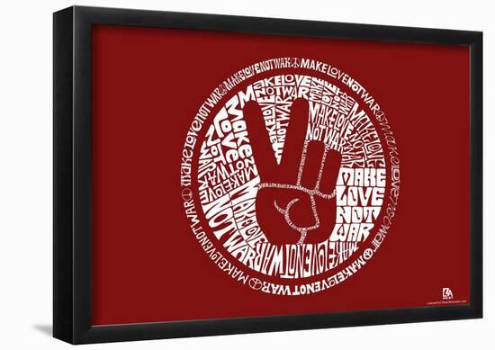 Make Love Not War Text Poster-null-Framed Poster