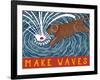 Make Waves Choc Wbanner-Stephen Huneck-Framed Giclee Print