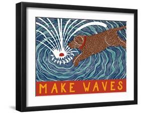 Make Waves Choc Wbanner-Stephen Huneck-Framed Giclee Print