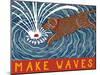 Make Waves Choc Wbanner-Stephen Huneck-Mounted Giclee Print