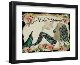 Make Waves Mermaid-sylvia pimental-Framed Art Print