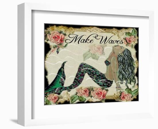 Make Waves Mermaid-sylvia pimental-Framed Art Print