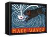 Make Waves Wbanner-Stephen Huneck-Framed Stretched Canvas