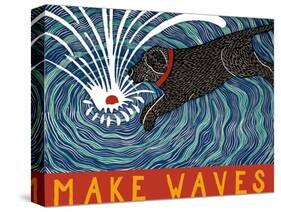 Make Waves Wbanner-Stephen Huneck-Stretched Canvas